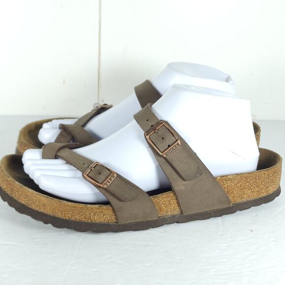 Birkenstock Women's Mayari US8 EU39 Birkibuc Mocha Brown Strappy Slide sandals - Picture 2 of 16
